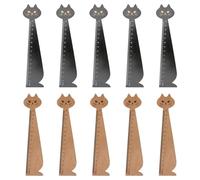 FIXOSHEE Reglas de Madera Retro para Dibujo Diseño de Gato 10 Piezas 5 Amarillo y 5 Negro Herramienta de Aprendizaje para Material Escolar para Casa y Escuela
