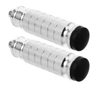 FIXOSHEE Reposapiés Trasero para Motocicleta Cnc Juego de 2 Piezas de Aluminio Plateado Pedal de Estribo para Pasajero Accesorio para Motos Deportivas Compatible Grandes Cilindradas