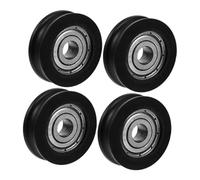 FIXOSHEE Rueda de de Cojinete 4 Piezas Guía de Rodillo de Cabrestante Nylon Instalación Rápida para Puertas y Ventanas Carga Resistente sin Herramientas