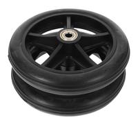 FIXOSHEE Ruedas Delanteras para Silla de Ruedas 6 Pulgadas Negras Juego de 2 Piezas de Repuesto Neumáticos Sólidos Antideslizantes Reemplazo para Andadores y Sillas de Movilidad Fácil