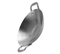 FIXOSHEE Sartén de Acero Inoxidable con Doble Asa Resistente Altas Temperaturas Rápida Transferencia de Calor para Cocina Casera y Barbacoa Coreana