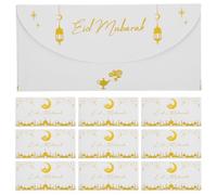 FIXOSHEE Sobres para Tarjetas Eid Mubarak 12 Unidades 18x8,9 Cm Papel Decorativo Islámico para Dinero Regalos Musulmanes Ramadán Fiestas y Celebraciones Familiares