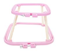 FIXOSHEE Soporte de bordado de doble capa francés titular de punto de cruz soporte de mesa de costura marco de desplazamiento de acolchado bastidor de costura de bordado el plastico Violeta