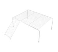 FIXOSHEE Soporte de Hierro para Pollitos con Plataforma y Escalera Resistente y Duradero Soporte para Comederos y Bebederos Gallineros y Jaulas para Pequeños Animales para Criar Rutin