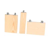 FIXOSHEE Soporte de Madera para Pájaros y Hámster Trampolín, Percha Natural, 3 Piezas, Estación de Juego para Jaulas, Accesorio para Ejercicio de Mascotas Pequeñas Estilo Aleatorio