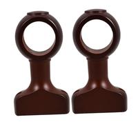 FIXOSHEE Soportes para Barra de Cortina de Madera 35 Cm Montaje Pared y Techo Doble Función Soporte Resistente para Cortinas Baño 2 Unidades Color Marrón Oscuro