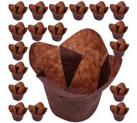 FIXOSHEE Soportes para Hornear Cupcakes Medianos en Papel Antigrasa, Moldes de Loto Color Café, 100 Unidades Desechables para Preparar Muffins en Eventos y Hogar
