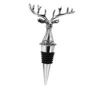 FIXOSHEE Tapón para Botella de Vino Rojo de Aleación con Diseño Retro de Cabeza de para Navidad Sellado Hermético y Resistente al Calor Práctico y Decorativo