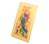 FIXOSHEE Tarjeta Metálica de Amuleto Feng Shui Tai Protección y Buena Suerte Placa Auspiciosa de Aleación de Aluminio- con Diseño del Espíritu de la Riqueza y Guan