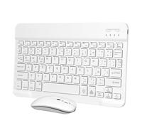 FIXOSHEE Teclado y Ratón Inalámbricos Portátiles Retroiluminados con Letras Iluminadas y Pegatinas Español Recargables Multi Dispositivo para Tabletas y Teléfonos