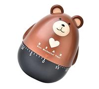 FIXOSHEE Temporizador Mecánico de Cocina con Diseño de Oso Caricatura Adorable Temporizador Giratorio para Cocinar Hornear y Actividades Domésticas Práctico y Fácil de Usar Color Marrón