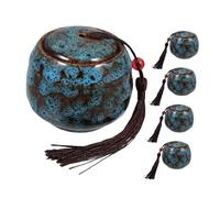 FIXOSHEE Urnas Pequeñas para Cenizas de Mascotas 5 Unidades Urna Conmemorativa de Cerámica Azul Esmaltada Mini Caja para Restos de Perros y Gatos Adecuado para Recuerdo y Ceremonias