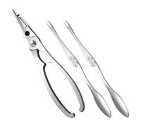 FIXOSHEE Utensilios para Comer Marisco de Acero Inoxidable Set Pinzas Ergonómicas y Tenedores para Abrir Cangrejo Langosta y Otros Crustáceos Duradero y Fácil de Usar Cocina Doméstica