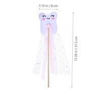 FIXOSHEE Varita de Hada con Cinta y Diseño de Dientes Accesorio para Disfraces Actuaciones Escénicas y Fiestas Infantiles Prop Decorativo Fantasía Rosa