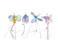 FIXOSHEE Varita para Gato con Campana 4 Piezas Insectos Surtidos (alas de Colores, Abeja, Libélula, Mariquita) Juguete Interactivo para Gatos Diversión y Ejercicio en Casa Color Aleatorio