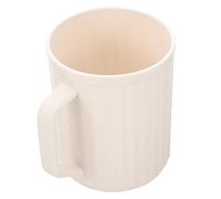 FIXOSHEE Vaso Plástico Irrompible para Cepillo de Dientes y Enjuague Bucal Taza Grande Resistente para Baño y Viaje Diseño Moderno Blanco para Uso Familiar y Portátil Reutilizable