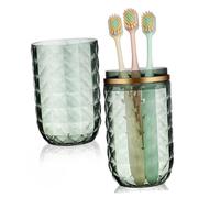 FIXOSHEE Vaso Porta Cepillo Dientes Viaje Reutilizable y Ligero Soporte Doble Función para Enjuague Bucal y Cepillos Estuche Duradero y Compacto para Kit Higiene Oral