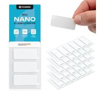 FIXWERK Nano Stickystripes de doble cara, extrafuertes, almohadillas adhesivas rectangulares, reutilizables, impermeables, transparentes (4,5 cm x 2 cm x 1 mm)