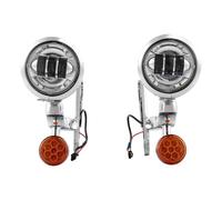 FIYFIOW Faros Motocicleta para Touring para Electra para Glide para Road para King/Motocicleta Luz Antiniebla LED 4,5 "Que Pasa La Lámpara Auxiliar Cubo Carcasa