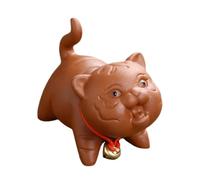 FIYOEO Boutique - Mascota de té de tigre pequeño, hecha a mano, bonita bestia de la suerte, atracción, riqueza, zodiaco, tigre, decoración de juego de té (rojo)