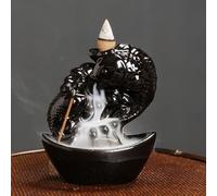 FIYOEO High Mountains - Quemador de incienso de reflujo de cascada, humo creativo, soporte de incienso para ceremonia de té zen, decoración del hogar, quemador de incienso de cerámica (A1)