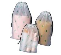 FIYSON 15Pcs Travel Storage Bags, Shoe Bags, Drawstring Storage Bag, Clothes Bags, 3 Sizes Reusable Clothes Storage Bags Space Saver Storage,Shoe Storage Bag ziplock Bags,dust Proof Bag, Blanco,