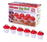 FIYSON 6pcs Huevos Hervidores de Huevos Sin Cáscara, Juego de Hervidores de Huevos de Silicona, Máquina de Huevos Hervidor, Huevos Huevos para Cocinar Huevos Huevos Antiadherente, Forma de Huevo