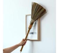 FIYSON Escobilla de pajita de arroz, cepillo de escoba de longitud 62 cm, ancho 24 cm, cepillo de paja natural, cepillo trenzado de paja, hecha a mano, limpieza de suelos de polvo, escoba extendida