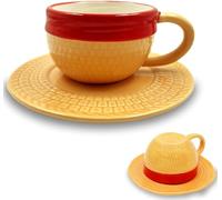 FIYSON One Piece Taza, Anime Luffy Sombrero de Paja Tazas de Café, Taza de Té de Cerámica Hecho a Mano de Dibujos Animados Anime Milk Mug Cup, Regalo para Navidad, Cumpleaños, Aniversario, Ventilador