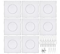 Fizdoqg 8 Piezas Placa de Cuentas para Planchar 5mm Beads Plantilla, Placas Transparente para Cuentas Plantillas de Cuadradas con 4 Pinzas y 10 Cintas para Llaves, Llavero