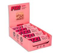 FIZI Keto Barritas de Fresa + Almendra 10 x 45g - 27% Proteína Vegana, Bajas en Carbohidratos - Sin Gluten y Azúcar Añadido - Solo 1g de Azúcar por Barrita y 146 Calorías - Snack Cetogénico
