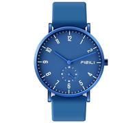 FIZILI Reloj de pulsera para hombre, ultrafino, minimalista, resistente al agua, con correa de silicona, 1100, color azul, Moda