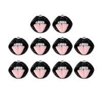 [FIZUNK] 10 piezas de abalorios europeos de resina para labio de boca, joyería para hacer joyas, aretes colgantes de labios rojos y sexy, material de prostitución