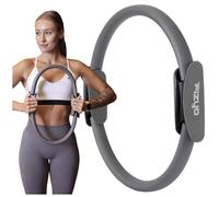 Fizyo Anillo Pilates y Yoga 38 cm - Anillo Mágico de Resistencia con Doble Asa, Accesorio Fitness para Tonificación de Brazos, Piernas y Core, para Ejercicios, Gris