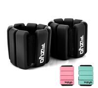 Fizyo Juego de 2 pesas ajustables de silicona para tobillos y muñequeras para fitness, correr, yoga, pilates, rehabilitación, brazos de piscina, para mujeres y hombres (negro, 1800 g)