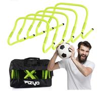 Fizyo Juego de 5 Vallas de Entrenamiento Ajustables en Altura - Velocidad, coordinación, Agilidad y Salto - Ejercicios para fútbol, Atletismo y Fitness, Interior y Exterior - Verde