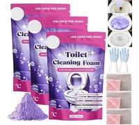 Fizzclean Toilet Cleaner, Fast Foaming,Touch Free Foaming C-Leaning Powder,Toilet Limescale Remover To,For Sparkling Clean. (3Pcs, G066)