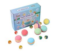 Fizzy Bath Balls Kids, 12PCS Bath Bomb Set, Body Washing Bubble Balls, Colorful Fizzy Bathe Salt Ball for Boys Girls Holiday Playdates Summer Travel Home Daycare Bathroom Fun, Skin Gentle