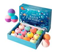 Fizzy Bath Balls, Toy Surprise Bath Set, 12 Pieces Baths Bombs with Hidden Toys, Skin Safe Natural, Baths Fizzer with Colorful Design, Kids Bathing Set for Home Travel Toy Sets