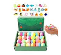 Fizzy Bath Bomb Set, Kids Toy Bath Balls, 11.81x7.87 pulgadas, 24 Piece Shower Fizz Surprise Pack with Hidden Toys, Colorful Dissolving Bombs, Fun Bathroom Play Design, Home Travel Use