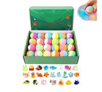 Fizzy Shower Balls Set, Kids Bathing Supplies, 24 Count Bath Balls with Toys, Wide View Variety Pack, Aesthetic Realistic Bath Set for Hotels Party Favor Boys Girls Birthdays Homes Restrooms