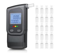 Fizzyo Alcoholimetro Homologado, Portatil Alcoholímetro de Alta Precisión con Pantalla LCD y 20 Boquillas, Test de Alcoholemia Profesiona, Reutilizable Probador de Alcohol para Uso Personal Hogar Sopl