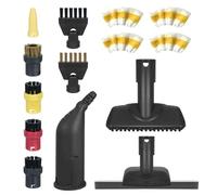 Fizzyo14 Piezas Accesorios para Limpiador A Vapor Kärcher SC1 SC2 SC3 SC4 SC5 Juego de Limpieza con Boquilla Manual/Boquilla Curva/Cepillo Redondo/Cepillo Plano/Rascador de Ventana/Paño de Microfibra