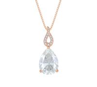 FJ Collar de moissanita de 6 quilates, plata de ley 925, color D, colgante de lágrima VVS1, joyería para mujer, Plata esterlina, Moissanita
