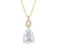 FJ Collar de moissanita de 6 quilates, plata de ley 925, color D, colgante de lágrima VVS1, joyería para mujer, Plata esterlina, Moissanita