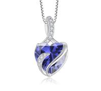 FJ Collar Mujer Tanzanita Collar Diciembre Piedra de Nacimiento Plata de Ley 925 Collar Corazón Infinito Joyas Regalos para Mujer Novia Esposa Mamá
