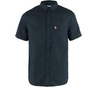 Fjällräven Övik Viaje Camiseta de Hombres Camisa Manga Corta Cáñamo Casual Azul