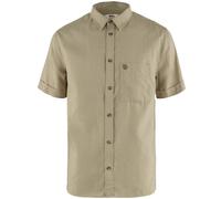 Fjällräven Övik Viaje Camiseta de Hombres Camisa Manga Corta Cáñamo Casual Beige