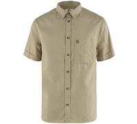 Fjällräven Övik Viaje Camiseta de Hombres Camisa Manga Corta Cáñamo Casual Beige