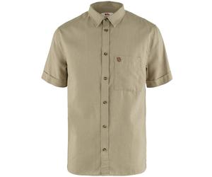 Fjällräven Övik Viaje Camiseta de Hombres Camisa Manga Corta Cáñamo Casual Beige